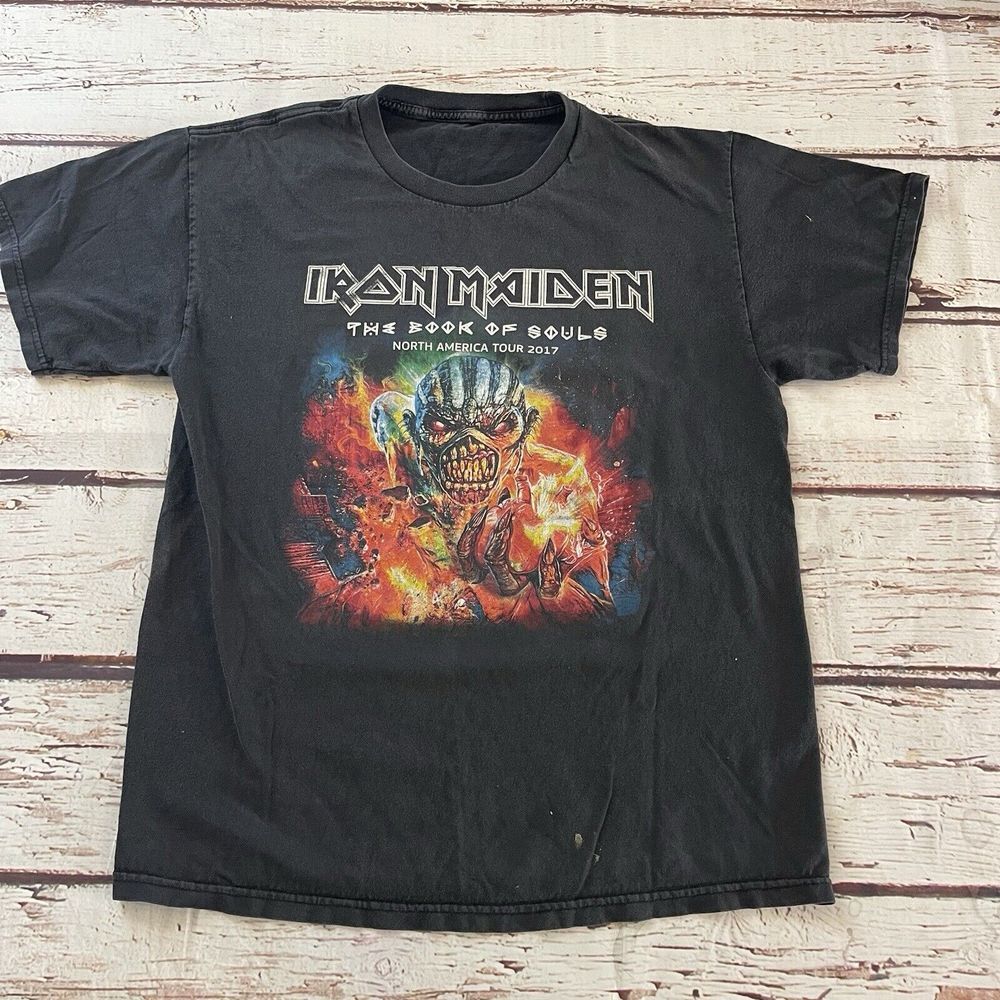 Iron Maiden The Books of Souls T-Shirt North America Tour 2017 Size Large‎ Men's